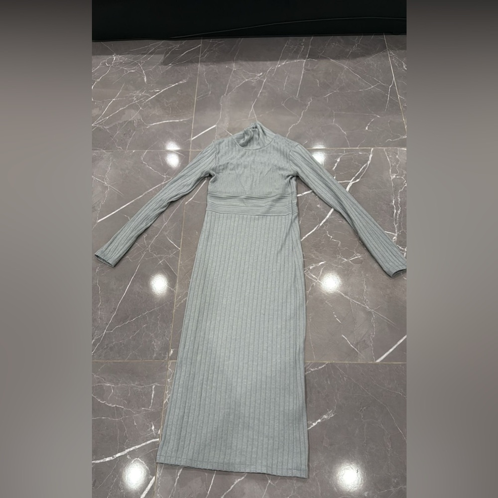 Zara tight midi dress . Turtle neck dress . Turquoise color